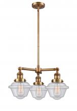 Innovations Lighting 207-BB-G534 - Oxford - 3 Light - 20 inch - Brushed Brass - Stem Hung - Chandelier