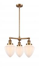 Innovations Lighting 207-BB-G661-7 - Bullet - 3 Light - 20 inch - Brushed Brass - Stem Hung - Chandelier