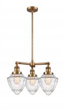 Innovations Lighting 207-BB-G664-7 - Bullet - 3 Light - 20 inch - Brushed Brass - Stem Hung - Chandelier