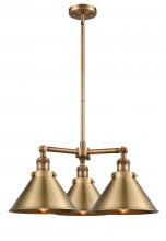 Innovations Lighting 207-BB-M10 - Briarcliff - 3 Light - 24 inch - Brushed Brass - Stem Hung - Chandelier