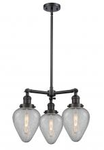 Innovations Lighting 207-BK-G165 - Geneseo - 3 Light - 26 inch - Matte Black - Stem Hung - Chandelier