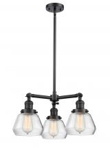 Innovations Lighting 207-BK-G172 - Fulton - 3 Light - 22 inch - Matte Black - Stem Hung - Chandelier