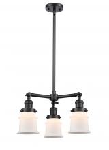 Innovations Lighting 207-BK-G181S - Canton - 3 Light - 18 inch - Matte Black - Stem Hung - Chandelier