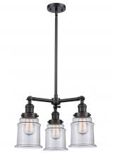 Innovations Lighting 207-BK-G182 - Canton - 3 Light - 18 inch - Matte Black - Stem Hung - Chandelier