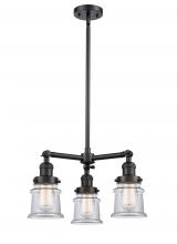 Innovations Lighting 207-BK-G182S - Canton - 3 Light - 18 inch - Matte Black - Stem Hung - Chandelier