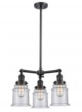 Innovations Lighting 207-BK-G184 - Canton - 3 Light - 18 inch - Matte Black - Stem Hung - Chandelier