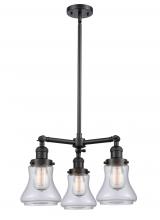 Innovations Lighting 207-BK-G192 - Bellmont - 3 Light - 18 inch - Matte Black - Stem Hung - Chandelier