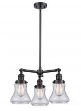 Innovations Lighting 207-BK-G194 - Bellmont - 3 Light - 18 inch - Matte Black - Stem Hung - Chandelier