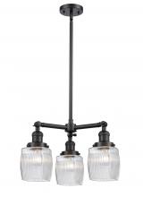 Innovations Lighting 207-BK-G302 - Colton - 3 Light - 18 inch - Matte Black - Stem Hung - Chandelier