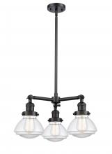 Innovations Lighting 207-BK-G322 - Olean - 3 Light - 19 inch - Matte Black - Stem Hung - Chandelier