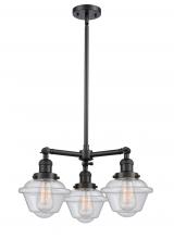 Innovations Lighting 207-BK-G534 - Oxford - 3 Light - 20 inch - Matte Black - Stem Hung - Chandelier