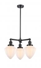 Innovations Lighting 207-BK-G661-7 - Bullet - 3 Light - 20 inch - Matte Black - Stem Hung - Chandelier