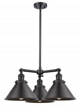 Innovations Lighting 207-BK-M10 - Briarcliff - 3 Light - 24 inch - Matte Black - Stem Hung - Chandelier