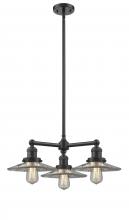 Innovations Lighting 207-OB-G2 - Halophane - 3 Light - 22 inch - Oil Rubbed Bronze - Stem Hung - Chandelier