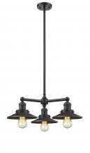 Innovations Lighting 207-OB-M5 - Railroad - 3 Light - 19 inch - Oil Rubbed Bronze - Stem Hung - Chandelier