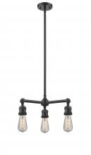 Innovations Lighting 207-OB - Bare Bulb - 3 Light - 15 inch - Oil Rubbed Bronze - Stem Hung - Chandelier