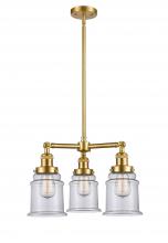 Innovations Lighting 207-SG-G182 - Canton - 3 Light - 18 inch - Satin Gold - Stem Hung - Chandelier