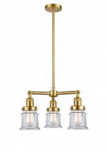 Innovations Lighting 207-SG-G182S - Canton - 3 Light - 18 inch - Satin Gold - Stem Hung - Chandelier