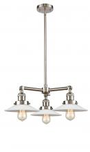 Innovations Lighting 207-SN-G1 - Halophane - 3 Light - 22 inch - Brushed Satin Nickel - Stem Hung - Chandelier