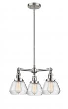 Innovations Lighting 207-SN-G172 - Fulton - 3 Light - 22 inch - Brushed Satin Nickel - Stem Hung - Chandelier