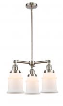 Innovations Lighting 207-SN-G181 - Canton - 3 Light - 18 inch - Brushed Satin Nickel - Stem Hung - Chandelier