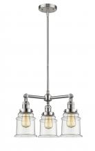 Innovations Lighting 207-SN-G182 - Canton - 3 Light - 18 inch - Brushed Satin Nickel - Stem Hung - Chandelier