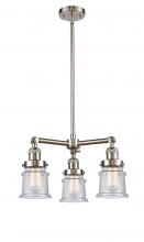 Innovations Lighting 207-SN-G184S - Canton - 3 Light - 18 inch - Brushed Satin Nickel - Stem Hung - Chandelier