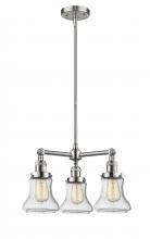 Innovations Lighting 207-SN-G194 - Bellmont - 3 Light - 18 inch - Brushed Satin Nickel - Stem Hung - Chandelier