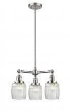 Innovations Lighting 207-SN-G302 - Colton - 3 Light - 18 inch - Brushed Satin Nickel - Stem Hung - Chandelier