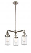 Innovations Lighting 207-SN-G312 - Dover - 3 Light - 17 inch - Brushed Satin Nickel - Stem Hung - Chandelier