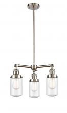 Innovations Lighting 207-SN-G314 - Dover - 3 Light - 17 inch - Brushed Satin Nickel - Stem Hung - Chandelier