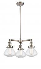 Innovations Lighting 207-SN-G324 - Olean - 3 Light - 19 inch - Brushed Satin Nickel - Stem Hung - Chandelier