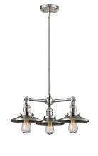 Innovations Lighting 207-SN-M2 - Railroad - 3 Light - 19 inch - Brushed Satin Nickel - Stem Hung - Chandelier