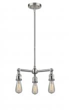 Innovations Lighting 207-SN - Bare Bulb - 3 Light - 15 inch - Brushed Satin Nickel - Stem Hung - Chandelier