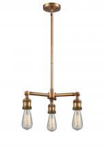 Innovations Lighting 207-BB - Bare Bulb - 3 Light - 15 inch - Brushed Brass - Stem Hung - Chandelier