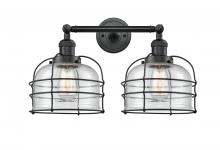 Innovations Lighting 208-BK-G74-CE - Large Bell Cage 2 Light Bath Vanity Light