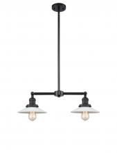 Innovations Lighting 209-BK-G1 - Halophane - 2 Light - 21 inch - Matte Black - Stem Hung - Island Light