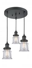 Innovations Lighting 211/3-BK-G182S - Small Canton 3 Light Multi-Pendant