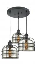 Innovations Lighting 211/3-BK-G78-CE - Large Bell Cage 3 Light Multi-Pendant