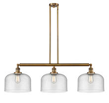 Innovations Lighting 213-BB-G74-L - Bell - 3 Light - 42 inch - Brushed Brass - Stem Hung - Island Light