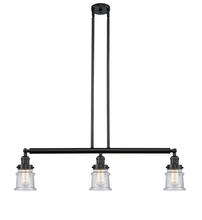 Innovations Lighting 213-BK-G184S - Canton - 3 Light - 39 inch - Matte Black - Stem Hung - Island Light