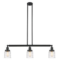 Innovations Lighting 213-BK-G513 - Bell - 3 Light - 38 inch - Matte Black - Stem Hung - Island Light