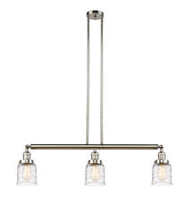 Innovations Lighting 213-PN-G513 - Bell - 3 Light - 38 inch - Polished Nickel - Stem Hung - Island Light