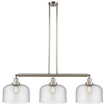 Innovations Lighting 213-PN-G74-L - Bell - 3 Light - 42 inch - Polished Nickel - Stem Hung - Island Light