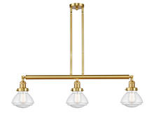 Innovations Lighting 213-SG-G324 - Olean - 3 Light - 39 inch - Satin Gold - Stem Hung - Island Light