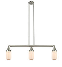 Innovations Lighting 213-SN-G311 - Dover - 3 Light - 37 inch - Brushed Satin Nickel - Stem Hung - Island Light