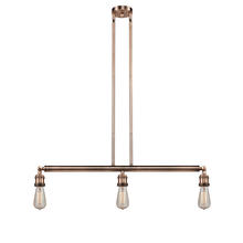 Innovations Lighting 213-AC - Bare Bulb - 3 Light - 38 inch - Antique Copper - Stem Hung - Island Light