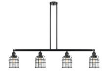 Innovations Lighting 214-BK-G54-CE - Small Bell Cage 4 Light Island Light