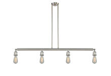 Innovations Lighting 214NH-SN-S - Bare Bulb 4 Light Island Light