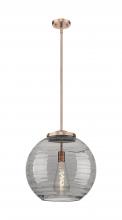  221-1S-AC-G1213-16SM - Athens Deco Swirl - 1 Light - 16 inch - Antique Copper - Cord hung - Pendant